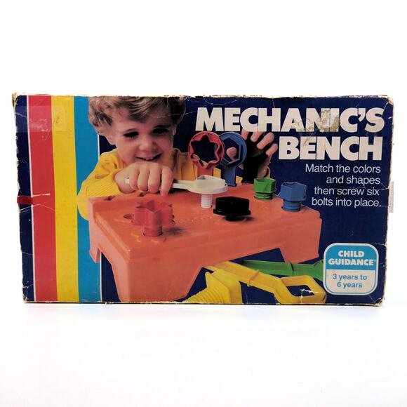 Vintage 1980 Gabriel Childs Mechanic's Bench Play Set Ages 3-6 Complete in Box - Picture 3 of 7